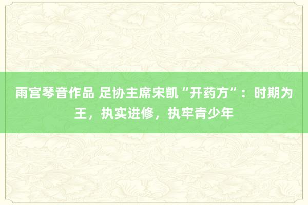 雨宫琴音作品 足协主席宋凯“开药方”：时期为王，执实进修，执牢青少年