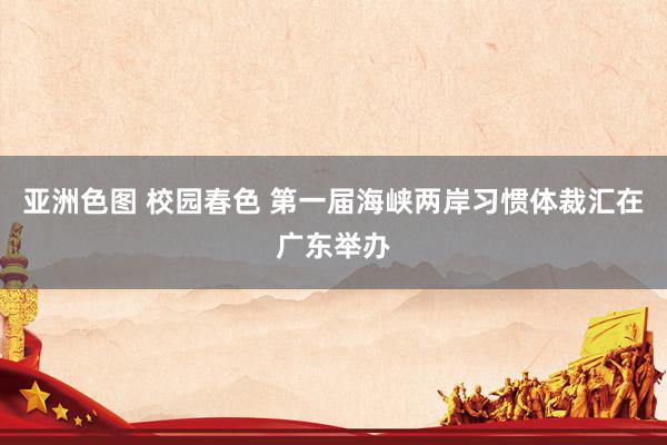 亚洲色图 校园春色 第一届海峡两岸习惯体裁汇在广东举办
