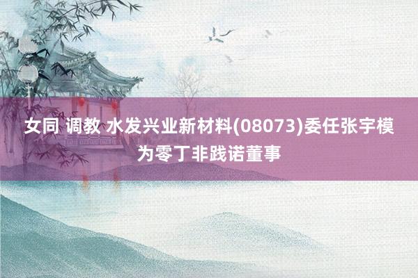 女同 调教 水发兴业新材料(08073)委任张宇模为零丁非践诺董事