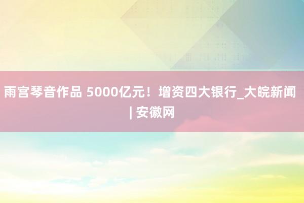 雨宫琴音作品 5000亿元！增资四大银行_大皖新闻 | 安徽网