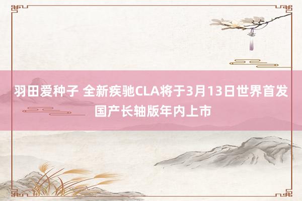 羽田爱种子 全新疾驰CLA将于3月13日世界首发 国产长轴版年内上市