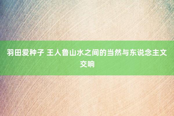 羽田爱种子 王人鲁山水之间的当然与东说念主文交响